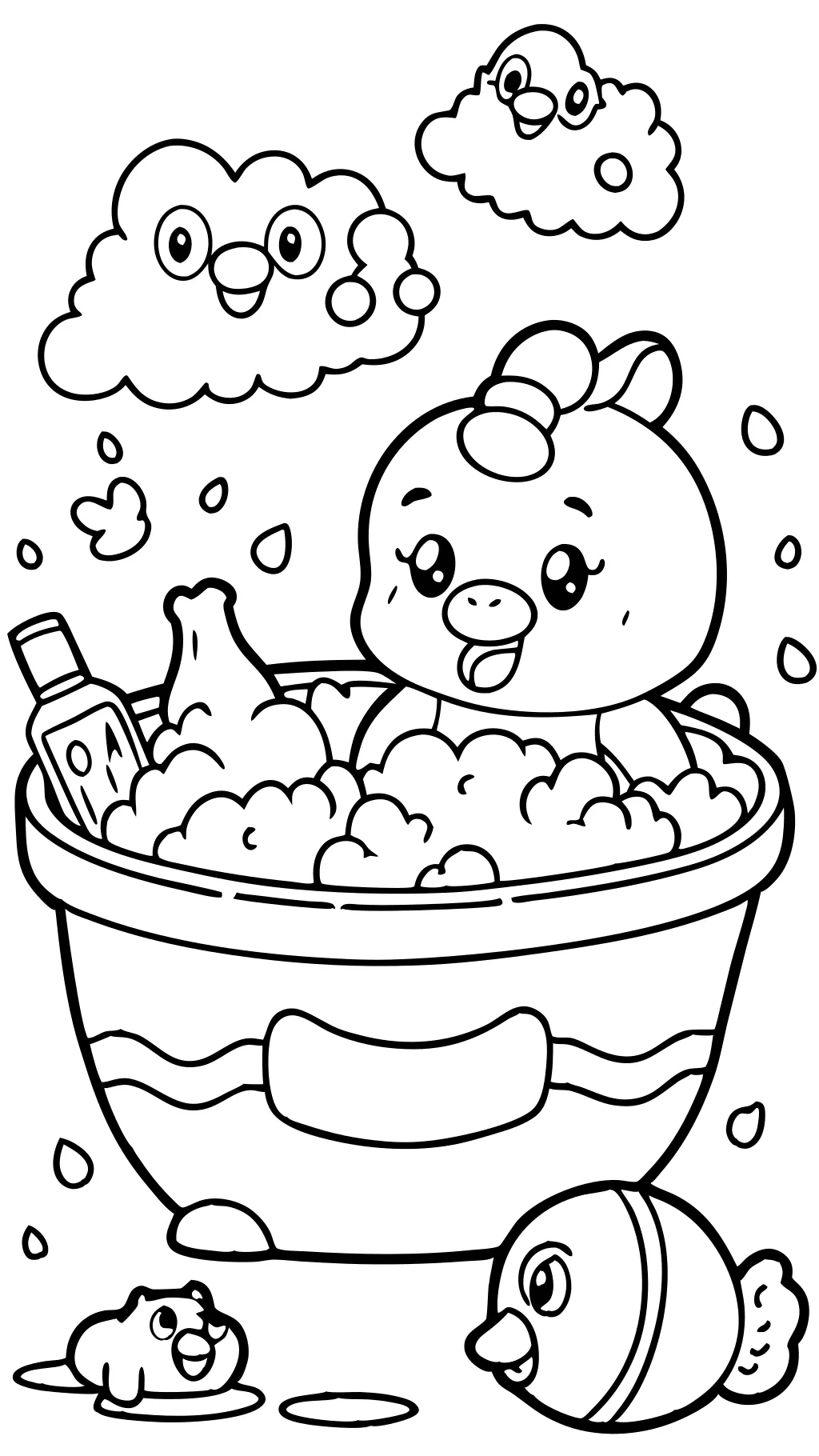 bathing coloring pages